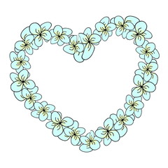 floral frame with hearts 