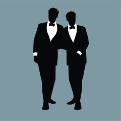 Silhouettes of Gay couple Vector