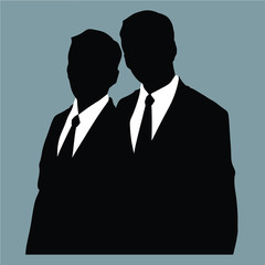 Silhouettes of Gay couple Vector