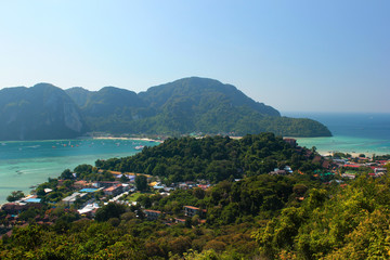 Fototapeta na wymiar Panorama of Phi Phi Don Island, Krabi province, Thailand