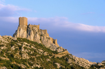 Fototapeta na wymiar France; Aude. Chateau de Quéribus. Castle of Quéribus