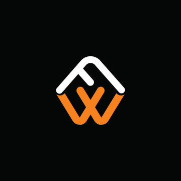 initial letter fw or wf logo vector designs