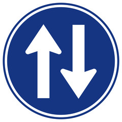 Two Way Traffic Road Sign,Vector Illustration, Isolate On White Background Label. EPS10