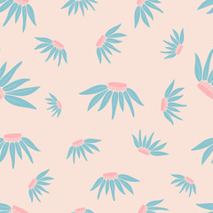 Daisy flowers seamless repeat pattern print for wallpaper, decor, background, pillows, curtains, phone cases.