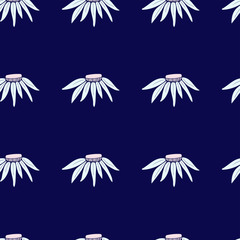 Fototapeta na wymiar Daisy flowers seamless repeat pattern print for wallpaper, decor, background, pillows, curtains, phone cases.
