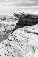 Canyonlands, Utah. Vintage filtered black and white tone.