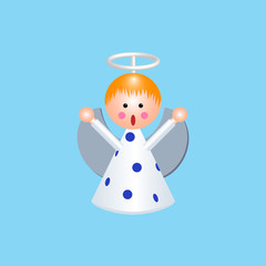 Singing angel, traditional german wood toy