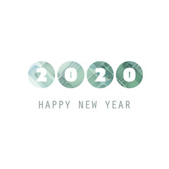 Simple Green and White New Year Card, Cover or Background Design Template - 2020
