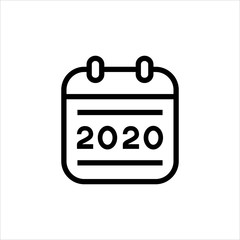 Line Calendar Logo vector. New Year Calendar vector Icon. Clean and Simple Logo Design vector.