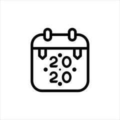 Line Calendar Logo vector. New Year Calendar vector Icon. Clean and Simple Logo Design vector.