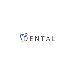 Dental Clinic Logo Tooth abstract design vector template Linear style. Dentist stomatology medical doctor Logotype concept icon.