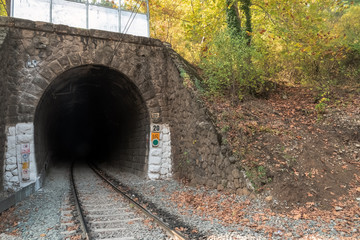 Fototapeta na wymiar tunnel in an empty railway