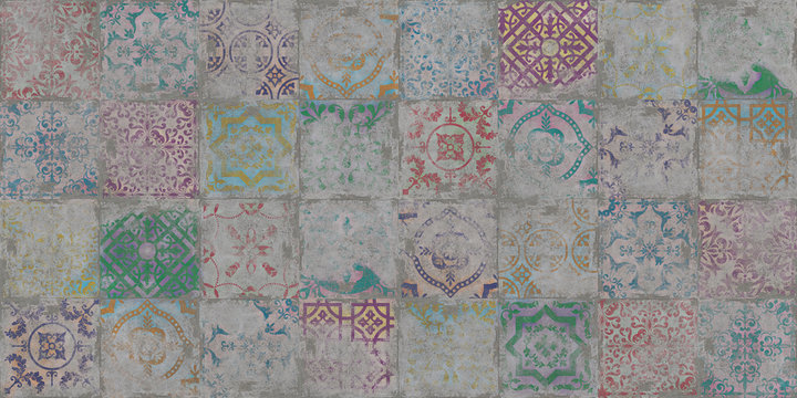 Moroccan tile background. Traditional ornate portuguese decorative azulejos tiles