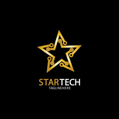 Gold Star Technology logo on black background