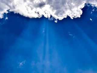 Heavenly landscape with clouds. Cumulus clouds in the sky