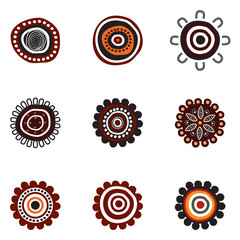 Aboriginal art dots painting icon logo design illustration template