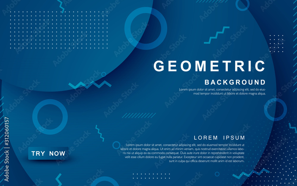Sticker blue color geometric background. dynamic textured geometric element design with dots decoration.