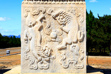 Fototapeta na wymiar The ancient Chinese stone carving