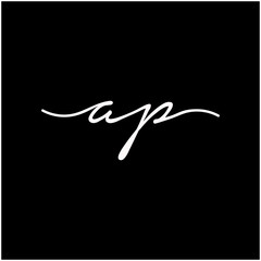 AP Initial luxury handwriting logo. handwriting logo of initial signature, wedding, fashion, jewelry, boutique, and botanical with creative template for any company or business - vector