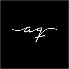 AQ Initial luxury handwriting logo. handwriting logo of initial signature, wedding, fashion, jewelry, boutique, and botanical with creative template for any company or business - vector