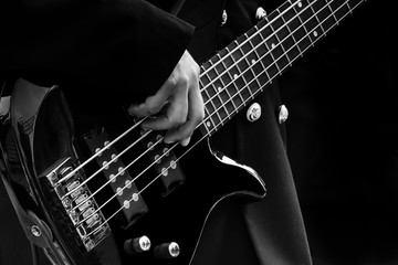 bass guitar player and details