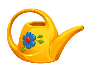 isolated volume yellow watering can