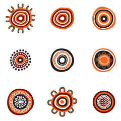 Aboriginal art dots painting icon logo design illustration template © dimensi design