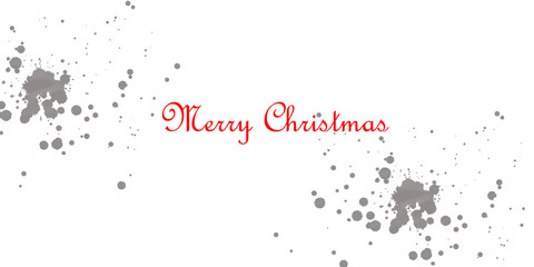 Merry Christmas lettering. Postcard or banner. Illustration. Snowflakes and blots