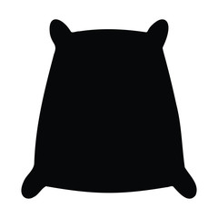 A black and white vector silhouette of a sack