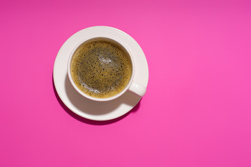  Flatlay with cofee cup on purple background