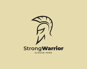  warrior sparta logo vector template. strong knight symbol