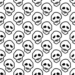 Halloween celebration skulls seamless pattern