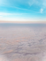 Fototapeta na wymiar sky from an airplane porthole