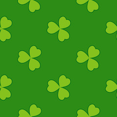 Green clover leaves seamless pattern