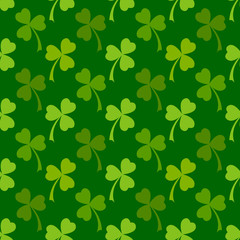 Obraz premium Green clover leaves seamless pattern