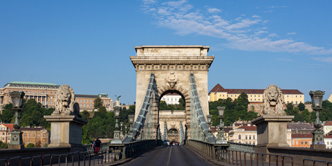 Fototapeta premium сhain bridge over the danube river