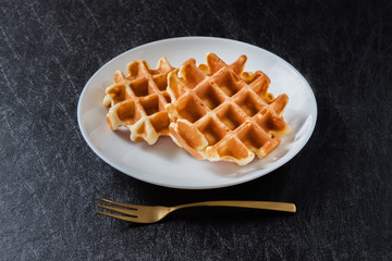 ワッフル Waffles of Dutch, French and Belgian foods