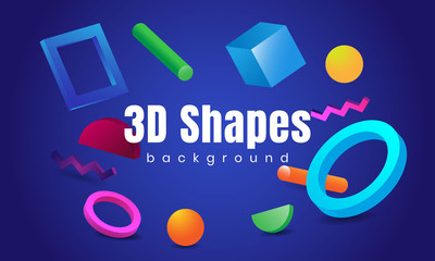 3D effect shapes background design