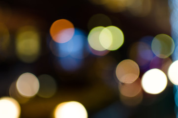 Abstract Bokeh background of defocused glittering lights. Christmas, Party, New Year background pattern concept. banner