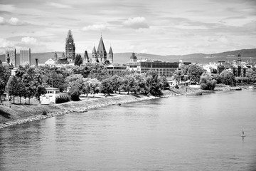 Fototapeta premium Mainz. Black and white style.