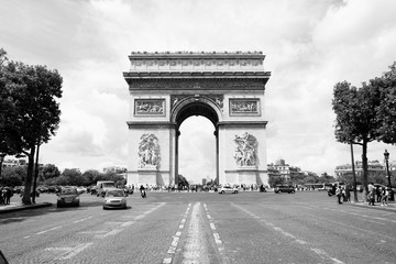 Fototapeta na wymiar Paris, France. Black and white retro style.