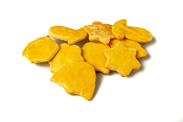 Goldgelbe frischgebackene Mailänderli Kekse