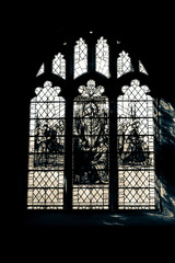 stained glass window in the church