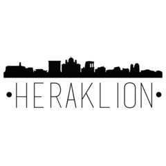 Obraz premium Heraklion Greece. City Skyline. Silhouette City. Design Vector. Famous Monuments.