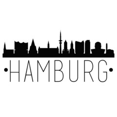 Hamburg Germany. City Skyline. Silhouette City. Design Vector. Famous Monuments.