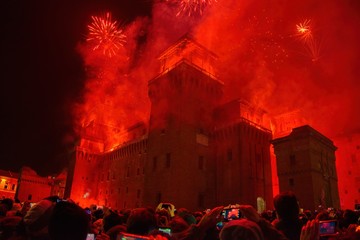Fireworks for New Year's Eve in Ferrara