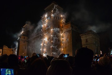 Fireworks for New Year's Eve in Ferrara