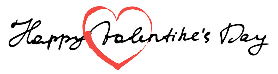 Hand lettering for Valentine's Day card.  Print design. Vector illustration.