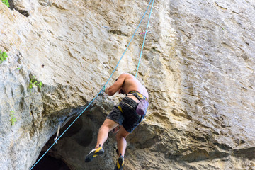 Prohodna cave, climbing on the eyes