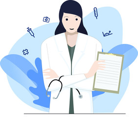 doctor with stethoscope and chart